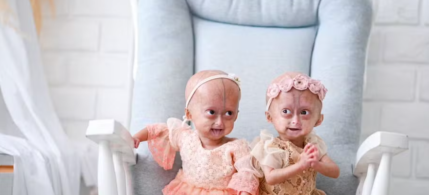 Únicas gêmeas do mundo com síndrome da velhice precoce completam 3 anos: “Celebrando evoluções e conquistas”
