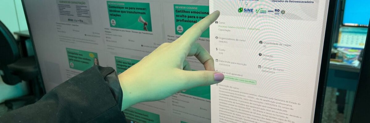 “Geração Emprego” do Governo de RO oferece mais de 630 vagas em cursos gratuitos no Estado